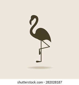 Stylized silhouette of a flamingo. Logo design for the company.