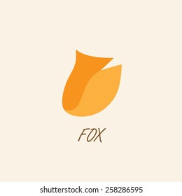 Stylized silhouette of fox on a light background