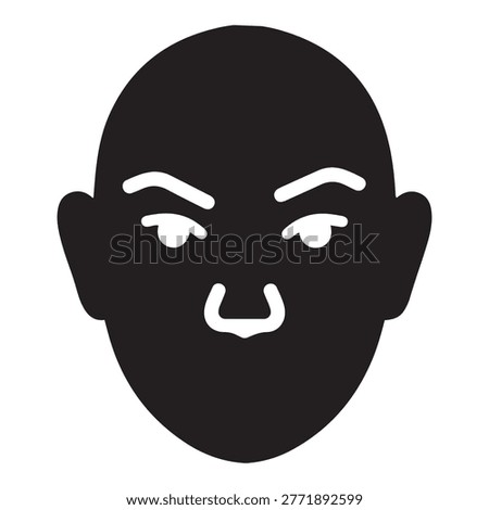 Stylized silhouette head with determined expression vector illustration stylized silhouette determined expression illustration character contrast abstract