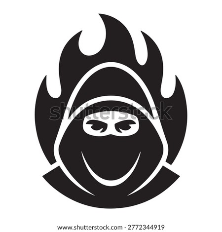 Stylized silhouette head with determined expression vector illustration stylized silhouette determined expression illustration character contrast abstract