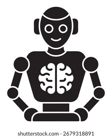 A stylized silhouette of a human head, representing machine learning and artificial intelligence, isolated on a clean white background.