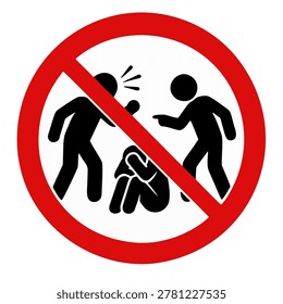 Stylized Silhouette Icons Representing Stop Bullying Symbol of Conflict and Aggression