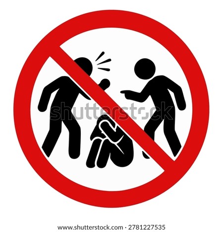 Stylized Silhouette Icons Representing Stop Bullying Symbol of Conflict and Aggression