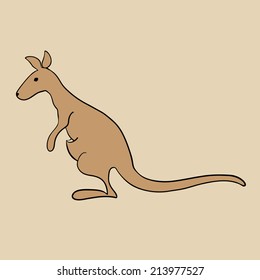 Stylized silhouette of kangaroo
