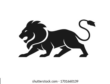 Stylized silhouette of lion. Vector animal illustration