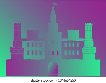 stylized silhouette of a medieval castle