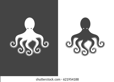 Stylized silhouette of octopus. 