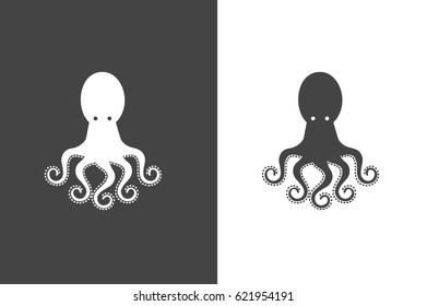 Stylized silhouette of octopus. 