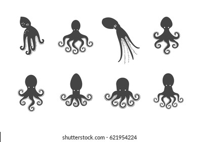 Stylized silhouette of octopus.