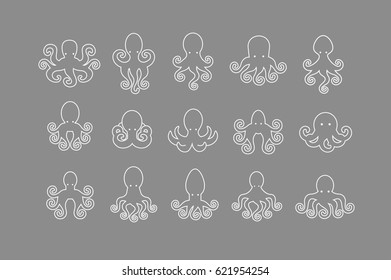 Stylized silhouette of octopus. 