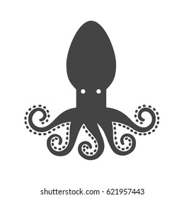Stylized silhouette of octopus. 