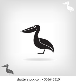 Stylized silhouette of a Pelican. Logo design for the company.