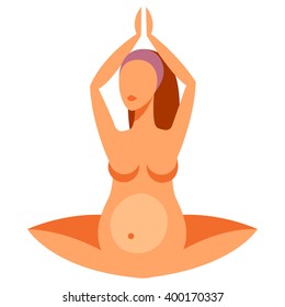 Stylized silhouette of pregnant woman. Illustration for websites, magazines and brochures.