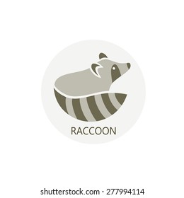 Stylized silhouette of a raccoon. Logo design for the company.