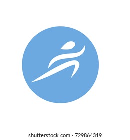 stylized silhouette of running person vector