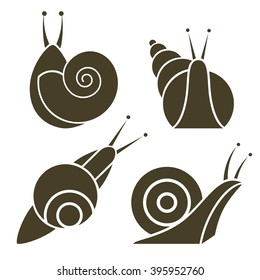 stylized silhouette of a snail on light background