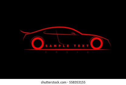 stylized silhouette sports car coupe