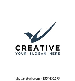 Stylized silhouette swallow. Fast and simple. Logo design vector for company