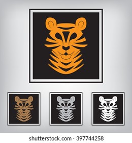 Stylized silhouette of a tiger. Logo design for the company.