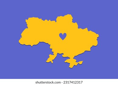 Stylized silhouette of Ukrainian map