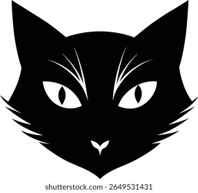 stylized silhouette vector of cat like eyes on white background