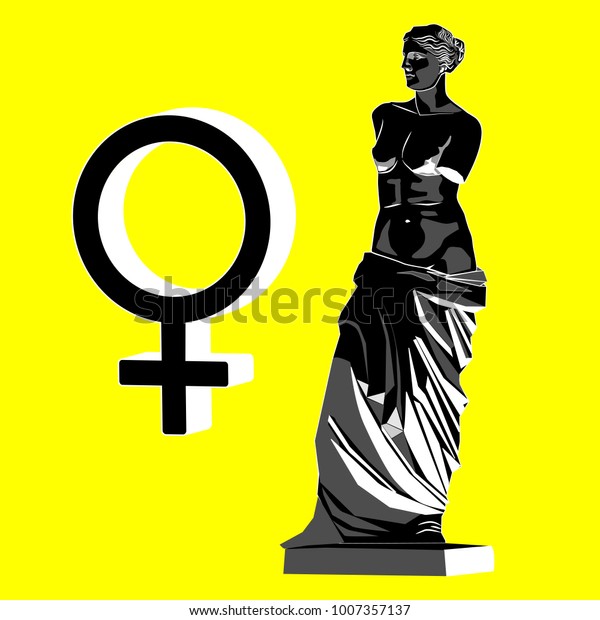 Stylized Silhouette Venus Symbol Venus Vector Stock Vector Royalty