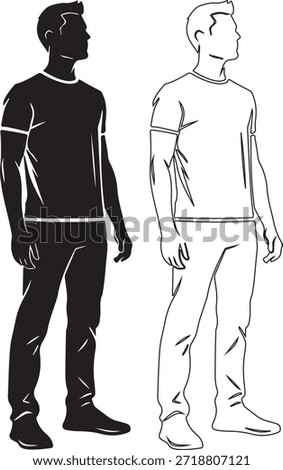 A stylized silhouette of a young man standing confidently, conveying a sense of modern style and poise.