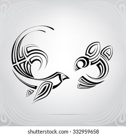 Stylized silhouettes of birds
