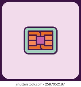 Stylized SIM Card Icon Graphic Design Element