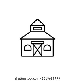 Stylized simple barn illustration with a rural and agricultural theme