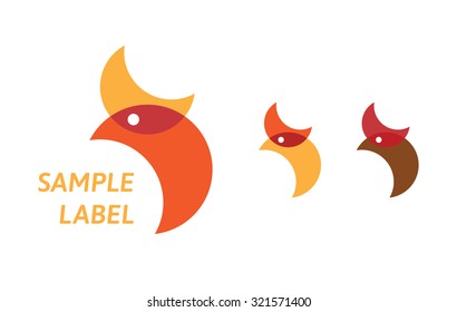 Stylized, simple chicken logo