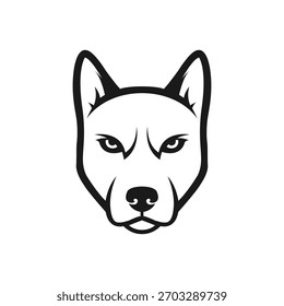 Logotipo de cabeza de perro simple estilizado