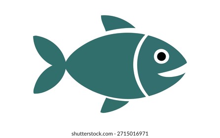 Una representación gráfica estilizada y sencilla de un pez verde, con una silueta limpia y detalles mínimos, perfecta para temas acuáticos, menús de mariscos o conceptos ecológicos.