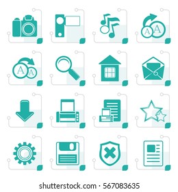 Stylized Simple Internet and Website Icons - Vector Icon Set