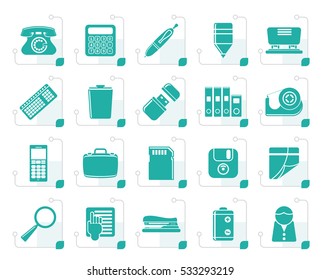Stylized Simple Office tools Icons vector icon set 3