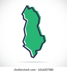 Stylized simple outline map of Albania
