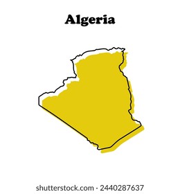  Mapa esquemático simple estilizado de Argelia