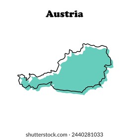  Mapa esquemático simple estilizado de Austria