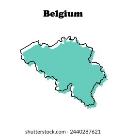  Mapa de líneas simples estilizadas de Bélgica