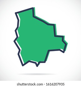 Stylized simple outline map of Bolivia