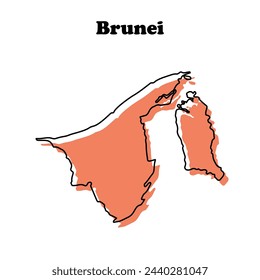  Stylized simple outline map of Brunei