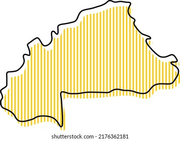 Stylized simple outline map of Burkina Faso icon.