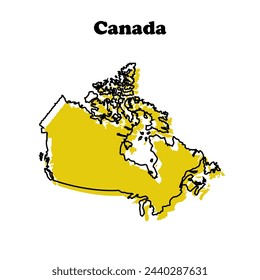  Mapa de líneas simples estilizadas de Canadá