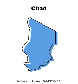  Stylized simple outline map of Chad