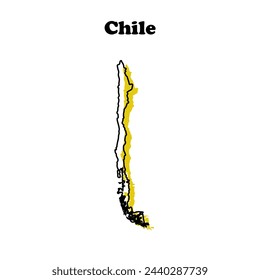  Stylized simple outline map of Chile