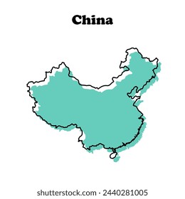  Mapa esquemático simple estilizado de China