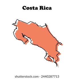  Stylized simple outline map of Costa Rica