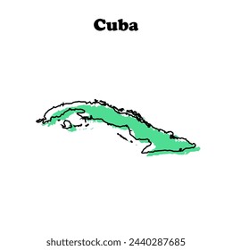  Stylized simple outline map of Cuba