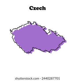  Stylized simple outline map of Czech