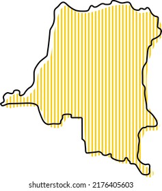 Stylized simple outline map of Democratic Republic of the Congo icon.